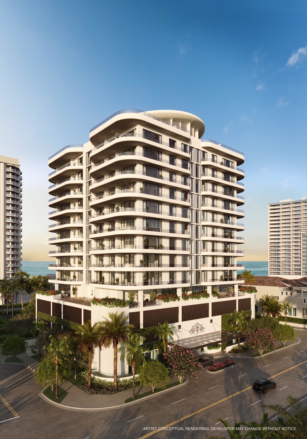 Bungalow East tower in Fort Lauderdale Beach, rendering